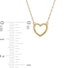 Puff Heart Outline Necklace in 10K Gold