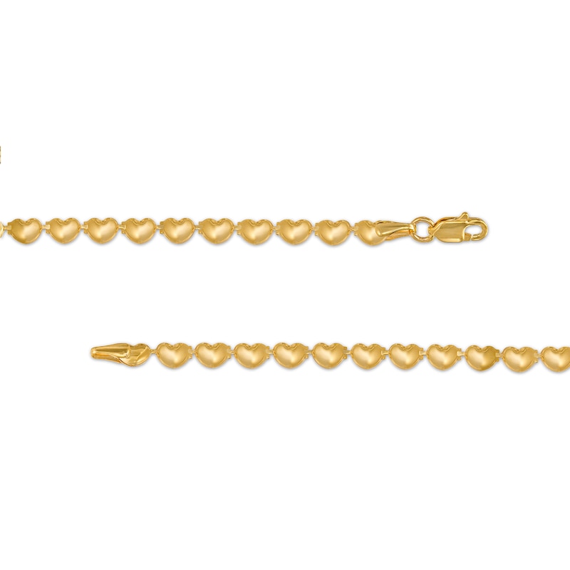Mini Puff Hearts Stampato Bracelet in 10K Gold - 7.25"
