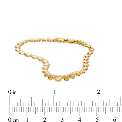 Mini Puff Hearts Stampato Bracelet in 10K Gold - 7.25"