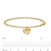 Thumbnail Image 3 of Puff Heart Charm Bracelet in 10K Gold - 7.25"