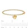Thumbnail Image 4 of Puff Heart Charm Bracelet in 10K Gold - 7.25"