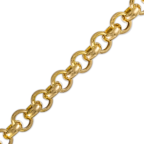 6.8mm Hollow Rolo Chain Bracelet in 14K Gold - 8"