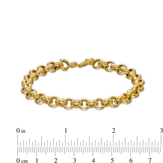 6.8mm Rolo Chain Bracelet in Hollow 14K Gold - 8"