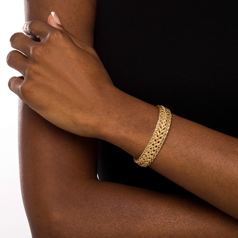 Main Image 2 of 12.3mm Sedusa Link Chain Bracelet in Hollow 14K Gold - 8"