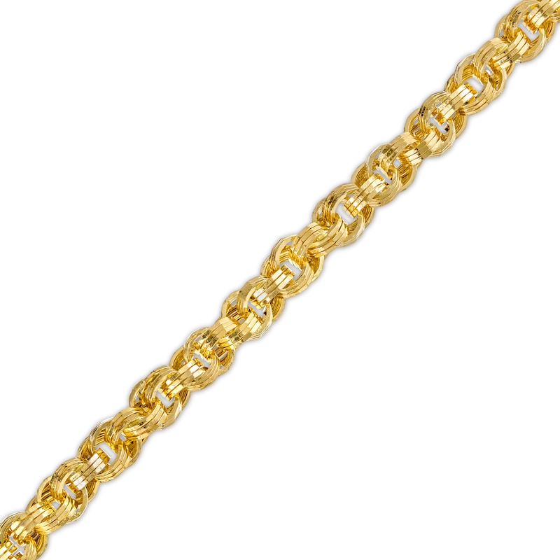 4.15mm Interlocking Triple Row Link Chain Bracelet in Hollow 14K Gold - 7.25"