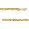 Thumbnail Image 3 of 4.15mm Interlocking Triple Row Link Chain Bracelet in Hollow 14K Gold - 7.25"