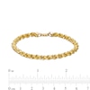 Thumbnail Image 4 of 4.15mm Interlocking Triple Row Link Chain Bracelet in Hollow 14K Gold - 7.25"
