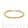 Thumbnail Image 3 of 4.15mm Interlocking Triple Row Link Chain Bracelet in Hollow 14K Gold - 7.25"