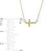 Thumbnail Image 3 of Sideways Diamond-Cut Bead Cross Necklace in 10K Gold - 17"