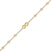 Thumbnail Image 1 of Diamond-Cut Infinity and Brilliance Bead Station Bracelet in 10K Gold - 7.5"