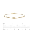 Thumbnail Image 4 of Diamond-Cut Infinity and Brilliance Bead Station Bracelet in 10K Gold - 7.5"