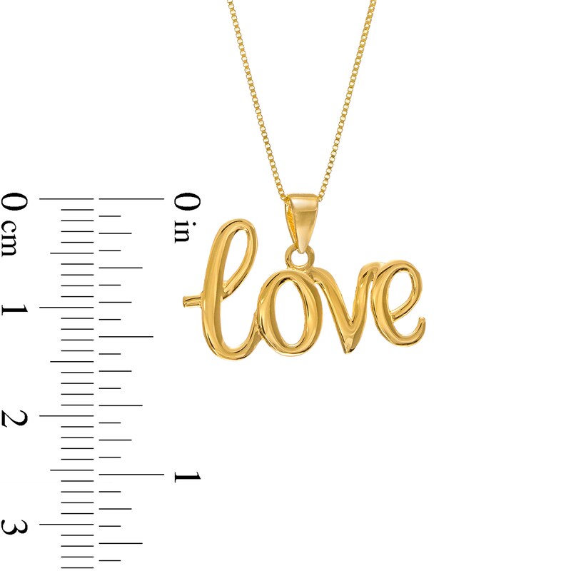Main Image 3 of Cursive "love" Pendant in 14K Gold