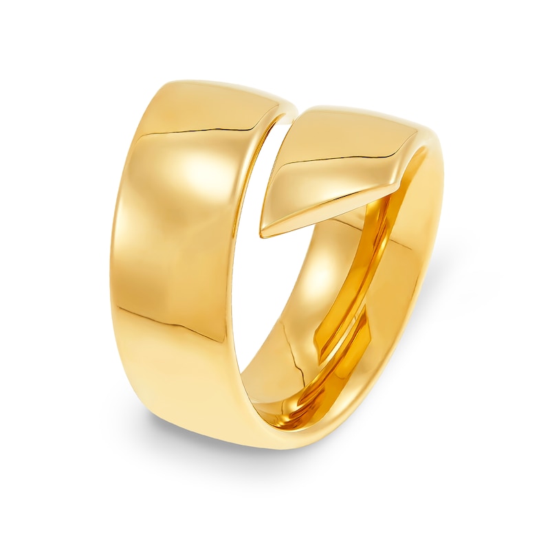 Main Image 2 of Bypass Bold Ribbon Wrap Ring in 10K Gold - Size 8
