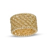 Thumbnail Image 1 of Multi-Row Rope Chain with Twist Ribbon Border Ring in 10K Gold - Size 7