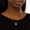 Thumbnail Image 2 of Cursive "Mom" with Beaded Heart Accent and Swirl Ribbon Scallop Frame Heart Pendant in 10K Two-Tone Gold