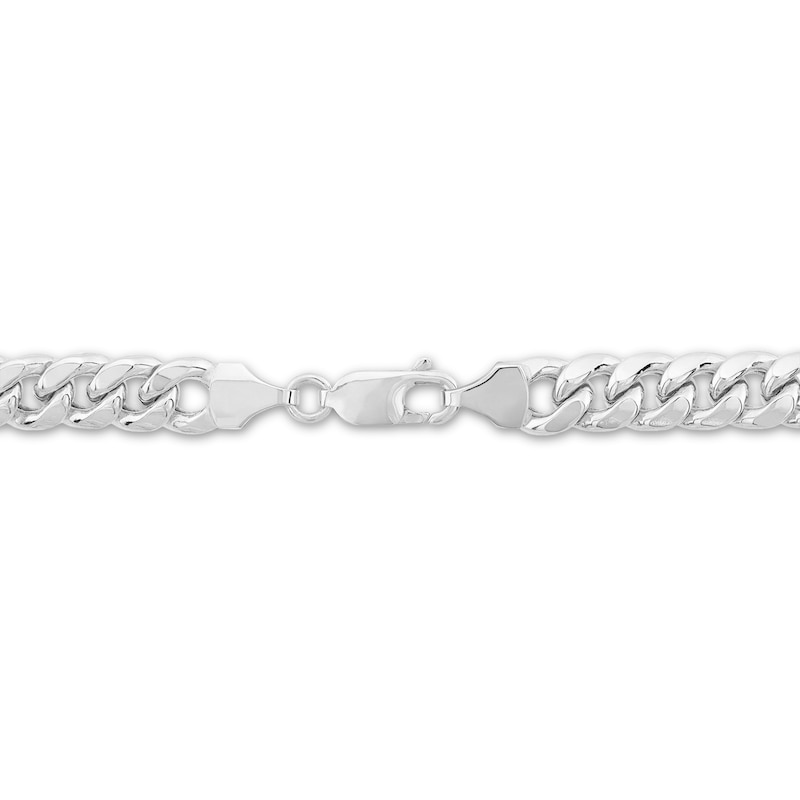 Main Image 3 of Men's 7.4mm Cuban Curb Chain Necklace in Hollow 10K White Gold - 22"