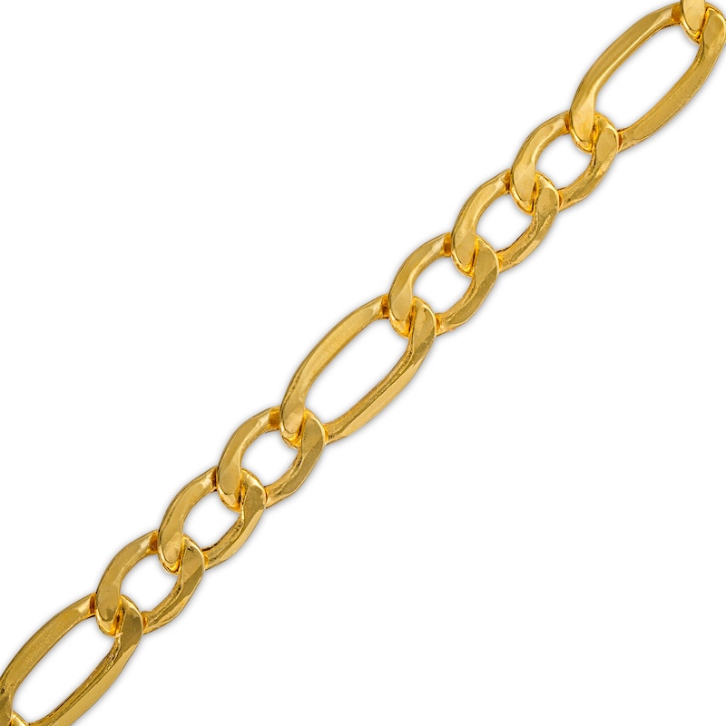 Men's 5.8mm Figaro Chain Bracelet in Hollow 14K Gold - 9"