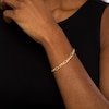 Thumbnail Image 2 of Men's 5.8mm Figaro Chain Bracelet in Hollow 14K Gold - 9"