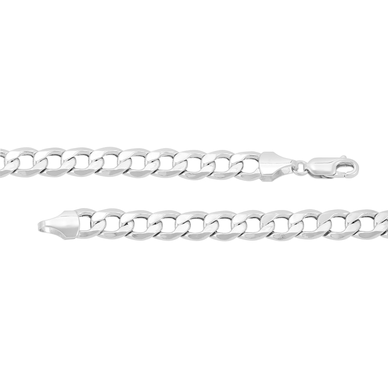 Main Image 2 of Men's 7.0mm Curb Chain Necklace in Hollow 14K White Gold - 22"