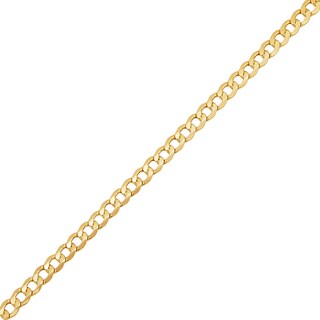 Men's 7.0mm Curb Chain Bracelet in Hollow 14K Gold - 9"