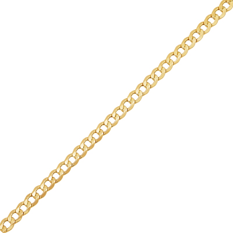 Men's 7.0mm Curb Chain Bracelet in Hollow 14K Gold - 9"|Peoples Jewellers