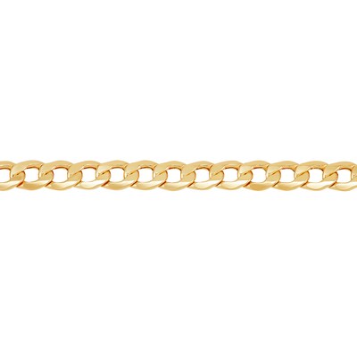 Men's 7.0mm Curb Chain Bracelet in Hollow 14K Gold - 9"