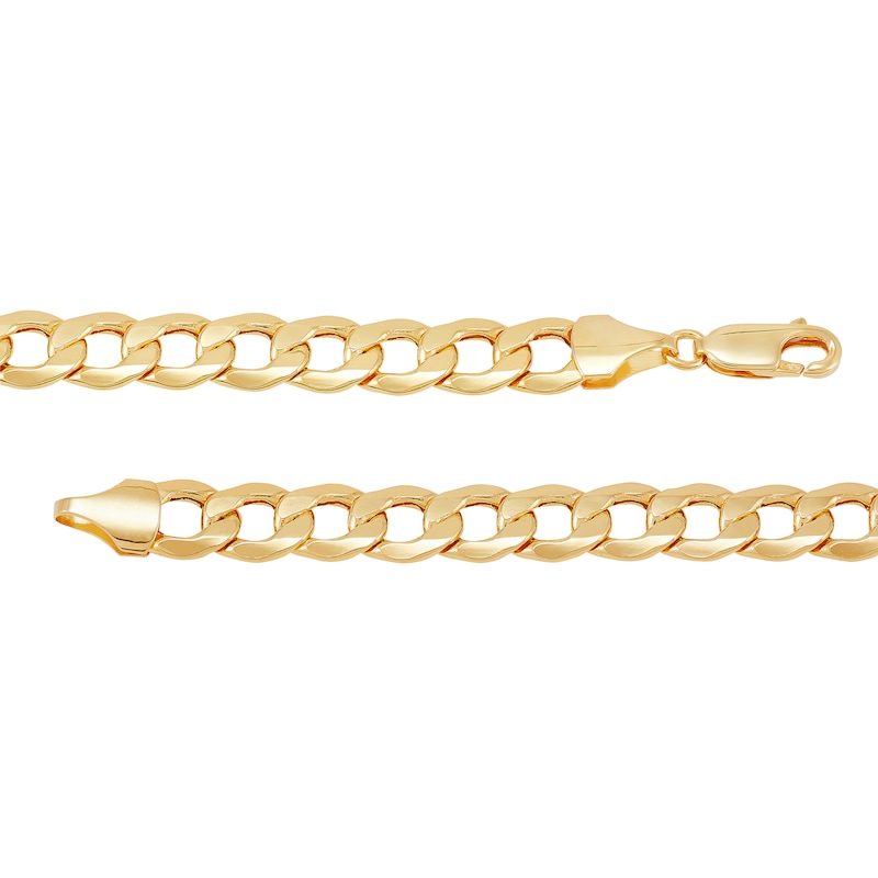 Main Image 3 of Men's 7.0mm Curb Chain Bracelet in Hollow 14K Gold - 9"