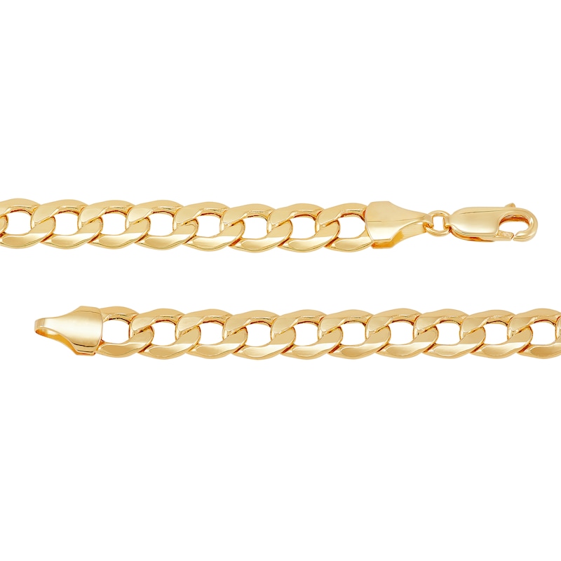 Men's 7.0mm Curb Chain Bracelet in Hollow 14K Gold - 9"|Peoples Jewellers