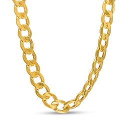 Men's 7.0mm Curb Chain Necklace in Hollow 14K Gold - 22&quot;