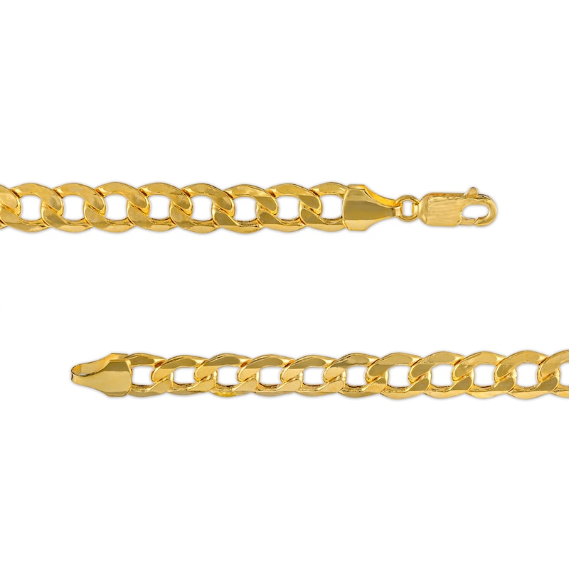 Main Image 4 of Men's 7.0mm Curb Chain Necklace in Hollow 14K Gold - 22"