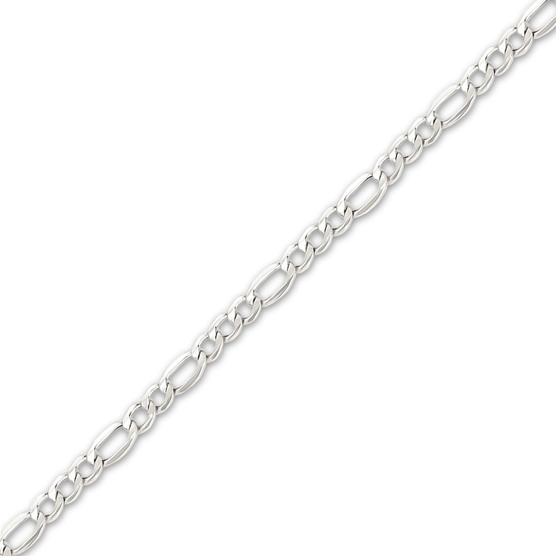 Main Image 1 of Men's 5.8mm Figaro Chain Necklace in Hollow 14K White Gold - 22&quot;