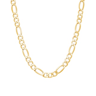Men's 7.2mm Figaro Chain Necklace in Hollow 14K Gold