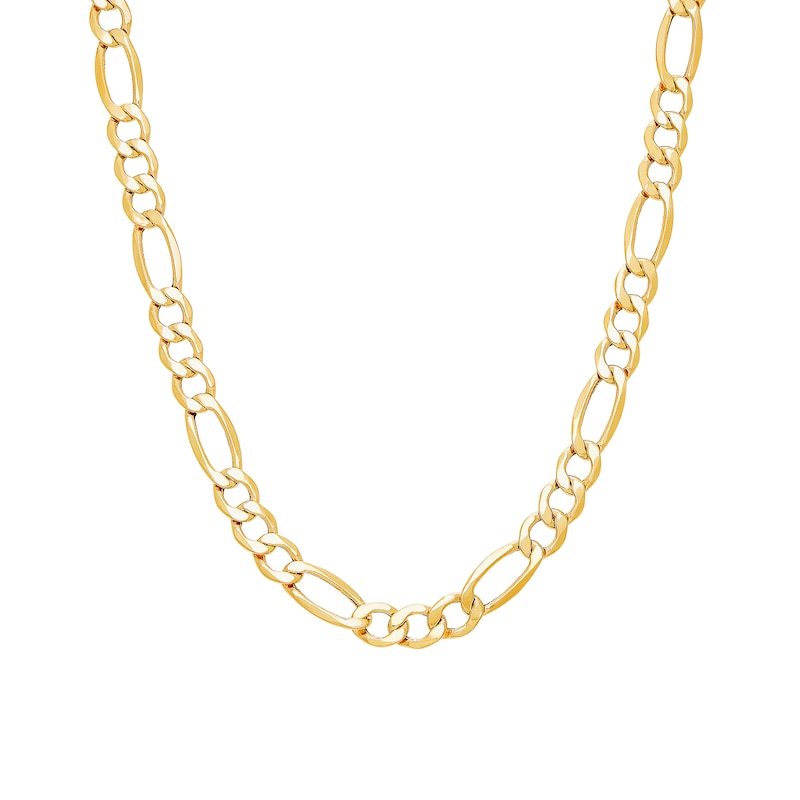 Men's 7.2mm Figaro Chain Necklace in Hollow 14K Gold