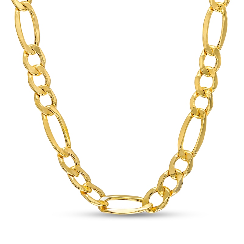 Main Image 1 of Men's 7.2mm Figaro Chain Necklace in Hollow 14K Gold - 22"