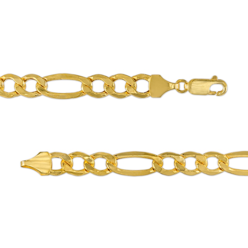 Main Image 4 of Men's 7.2mm Figaro Chain Necklace in Hollow 14K Gold - 22"