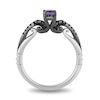 Thumbnail Image 2 of Enchanted Disney Villains Ursula Amethyst and 0.23 CT. T.W. Black Diamond Promise Ring in Sterling Silver