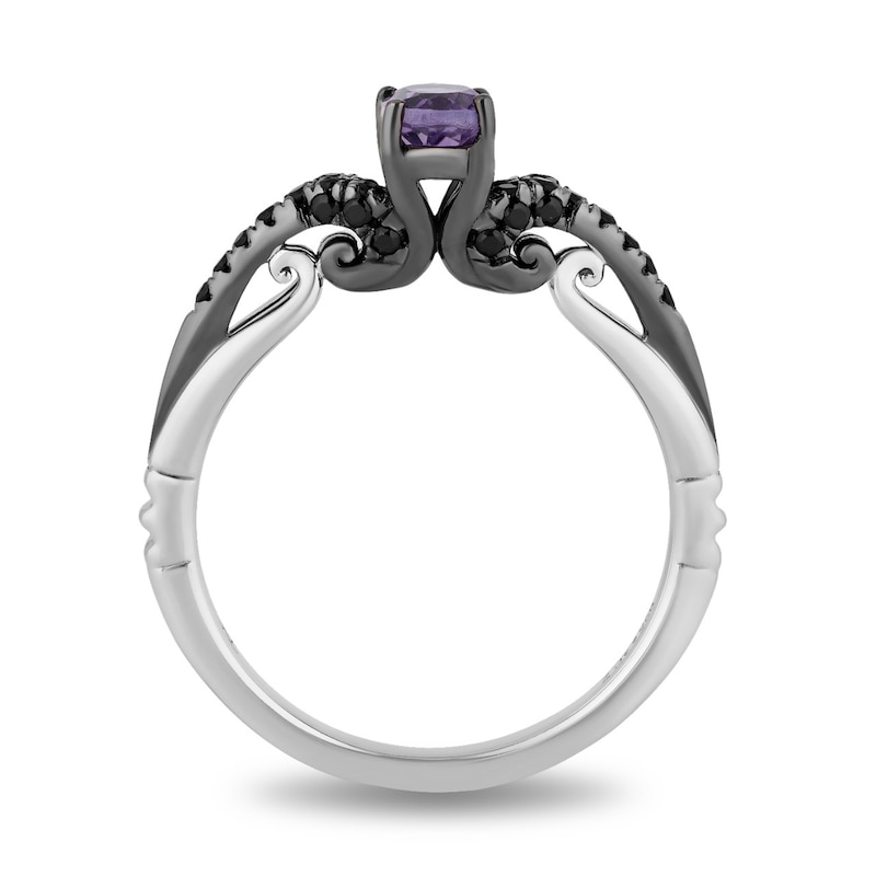 Main Image 3 of Enchanted Disney Villains Ursula Amethyst and 0.23 CT. T.W. Black Diamond Promise Ring in Sterling Silver
