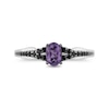 Thumbnail Image 4 of Enchanted Disney Villains Ursula Amethyst and 0.23 CT. T.W. Black Diamond Promise Ring in Sterling Silver
