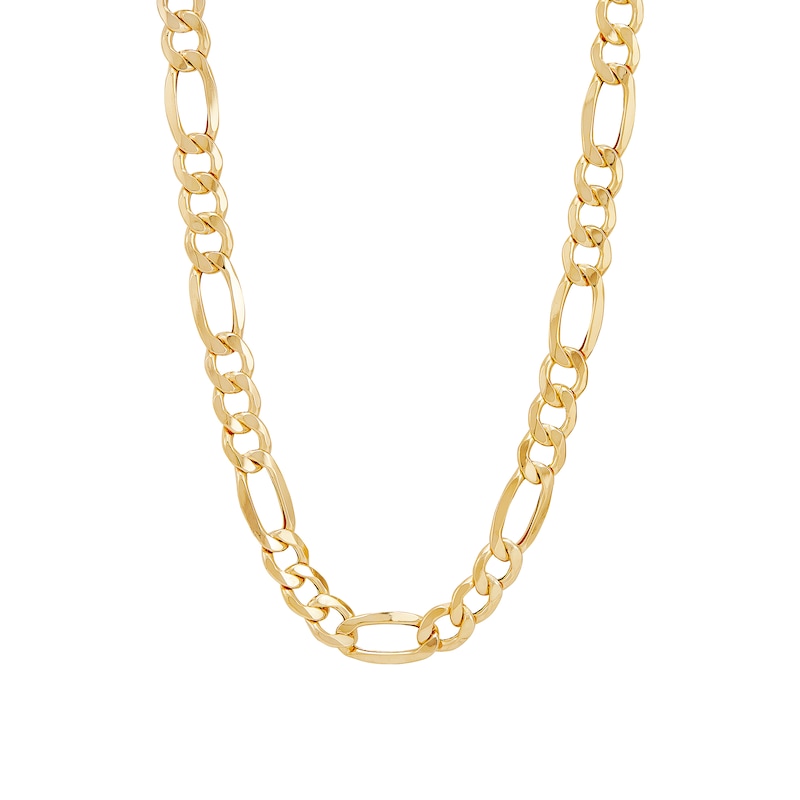 Men's 9.0mm Figaro Chain Necklace in Hollow 10K Gold