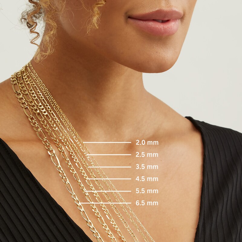 Men's 9.0mm Figaro Chain Necklace in Hollow 10K Gold