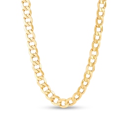 Men's 11.3mm Curb Chain Necklace in Hollow 10K Gold - 26"