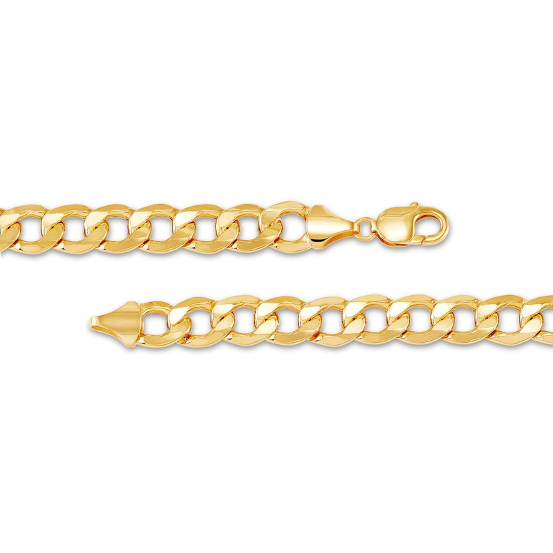 Main Image 2 of Men's 11.3mm Curb Chain Necklace in Hollow 10K Gold - 26"