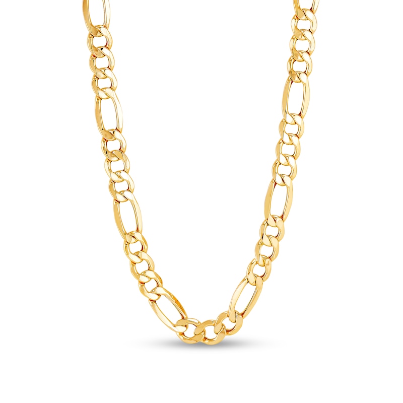 Men's 9.0mm Figaro Chain Necklace in Hollow 10K Gold - 28"