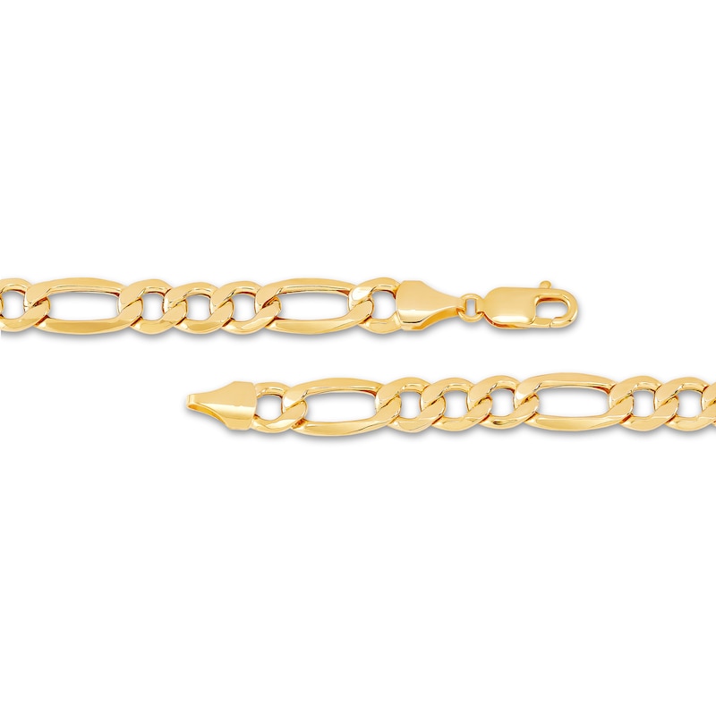 Main Image 2 of Men's 9.0mm Figaro Chain Necklace in Hollow 10K Gold - 28"