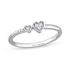 Thumbnail Image 0 of 0.04 CT. T.W. Diamond Double Heart Promise Ring in Sterling Silver