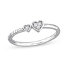 0.04 CT. T.W. Diamond Double Heart Promise Ring in Sterling Silver