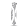 0.04 CT. T.W. Diamond Double Heart Promise Ring in Sterling Silver