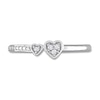 Thumbnail Image 3 of 0.04 CT. T.W. Diamond Double Heart Promise Ring in Sterling Silver