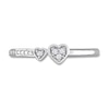 0.04 CT. T.W. Diamond Double Heart Promise Ring in Sterling Silver