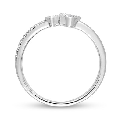 0.04 CT. T.W. Diamond Double Heart Promise Ring in Sterling Silver